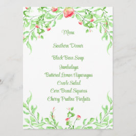 Speisekarte der eleganten botanisch rosa Rose Menükarte