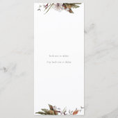 Speisekarte der Herbstromantik Menükarte (Rückseite)