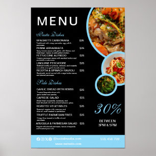Speisekarte des eleganten Restaurants Poster