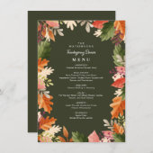 Speisekarte des Erntedanks Menükarte (Vorne/Hinten)