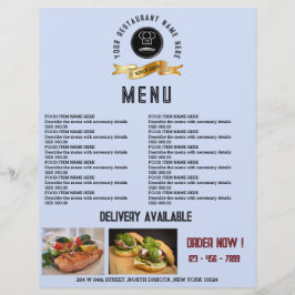 Speisekarte des kreativen Restaurants Flyer