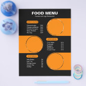 Speisekarte des Restaurants Orange und Black Bold Flyer (Einzeln)
