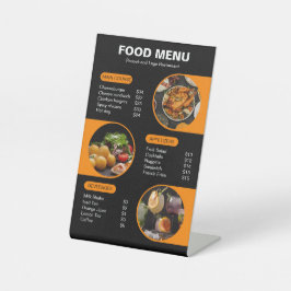 Speisekarte des Restaurants Orange und Black Bold Sockelschild