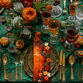 Speisekarte des verzauberten Burnt Orange Minimal Menükarte