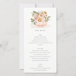 Speisekarte des weichblütigen, rosa Kürbis Dankeskarte