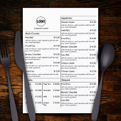 Speisekarte des White Restaurant Karte Flat Menu