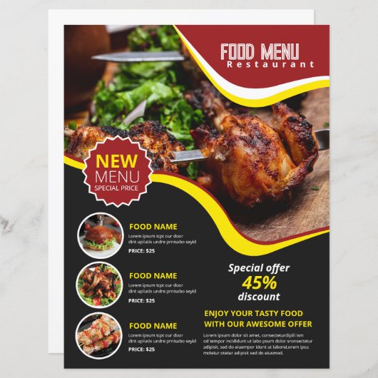 Speisekarte | Flyer mit Speisekarte (Vorne/Hinten)