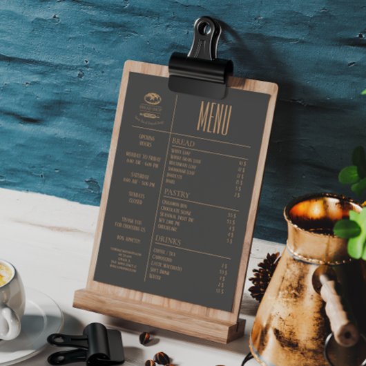 Speisekarte für Bäckereien Menükarte