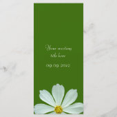 Speisekarte für das Abendessen. Weiße Blume Menükarte (Rückseite)