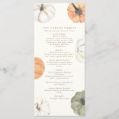 Speisekarte für das Pumpkin Erntedank Menükarte (Vorderseite)