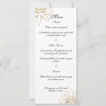 Speisekarte für das weiße, schwarze und goldene Ho