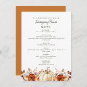 Speisekarte für den Erntedank von Wasserfarben Menükarte (Vorne/Hinten)