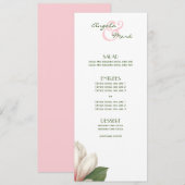 Speisekarte für die Blume SüdMagnolien | Rosa weiß Menükarte (Vorne/Hinten)