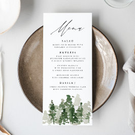 Speisekarte für die Hochzeit von Rustikalem Pinien Menükarte
