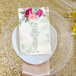 Speisekarte für die Rose von Eukalyptus magenta pe