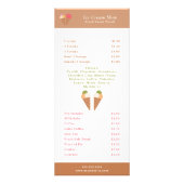 Speisekarte für Eis und Rackkarte für die Preislis Werbekarte (Vorne)