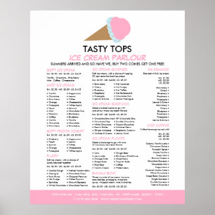 Speisekarte für Eiskrem und Eiscreme Poster