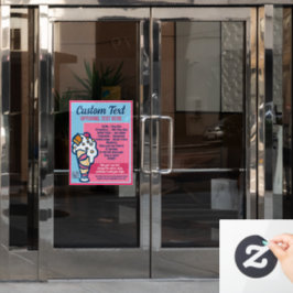 Speisekarte für Eiskremspezialitäten Fensteraufkleber