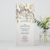 Speisekarte für Elfenbein-Blätter Menükarte (Stehend Vorderseite)