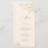 Speisekarte für Elfenbein, mit goldblühender Peony Programm (Vorne/Hinten)