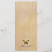 Speisekarte für Goldene Schmetterlinge Menükarte (Rückseite)