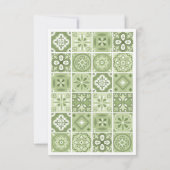 Speisekarte für grüne spanische Fliesen Ankündigung (Rückseite)