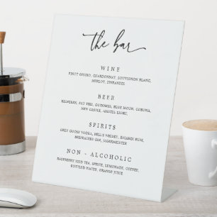 Speisekarte für Hochzeiten Drink Bar Empfang Pedes Sockelschild