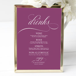 Speisekarte für Hochzeiten Drinks Bar Sign Chic Pi Poster