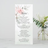 Speisekarte für Hochzeiten in Grün und Pastellrose Menükarte (Stehend Vorderseite)
