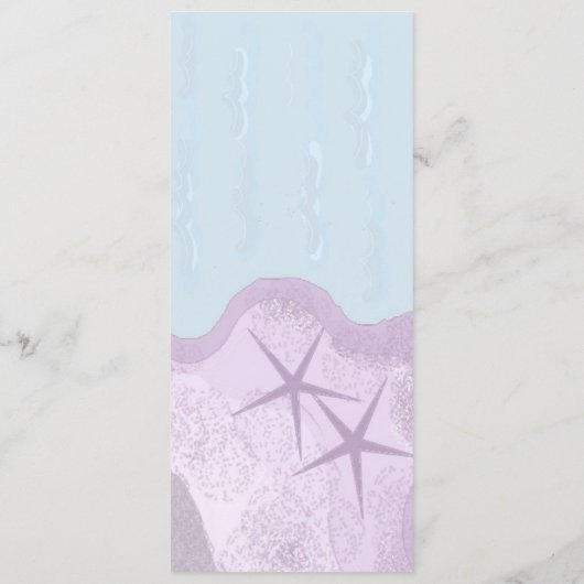 Speisekarte für Hochzeiten von Starfish und Ozeane Menükarte (Rückseite)