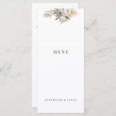 Speisekarte für Hochzeitsfeiern in Rosa Menükarte (Vorne/Hinten)