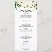 Speisekarte für Hochzeitsfeiern mit weißer Rose od Menükarte (Vorderseite)