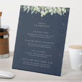 Speisekarte für Hochzeitsgetränke bei Navy Snowber Sockelschild (In Situ)