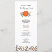 Speisekarte für Kürbis und Erntedank Menükarte (Vorderseite)