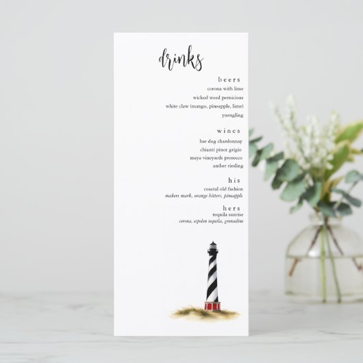 Speisekarte für Küstengetränke Menükarte (Stehend Vorderseite)