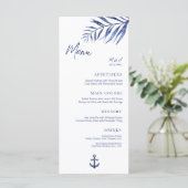 Speisekarte für Küstenhochzeiten Menükarte (Stehend Vorderseite)