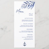 Speisekarte für Küstenhochzeiten Menükarte (Vorderseite)