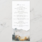 Speisekarte für Rustikale Waldhochzeiten Menükarte (Vorderseite)