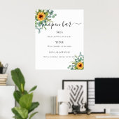 Speisekarte für Sonnenblumen, Eukalyptuspflanzen B Poster (Heimbüro)