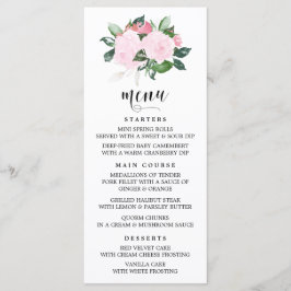 Speisekarte für süß-rosa Rose Menükarte