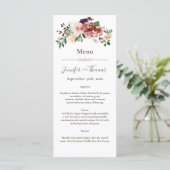 Speisekarte für Wasserfarben im Herbst | Burgund & Menükarte (Stehend Vorderseite)