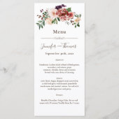 Speisekarte für Wasserfarben im Herbst | Burgund & Menükarte (Vorderseite)