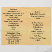 Speisekarte GRILLEN im Restaurant (Vorderseite)