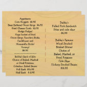 Speisekarte GRILLEN im Restaurant (Vorne/Hinten)