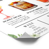 Speisekarte "Grüne Grüne Bar" Hochzeitsgetränk Poster (Ecke)