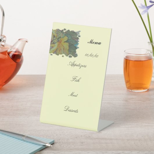 Speisekarte Herbstblätter mit Beeren Sockelschild