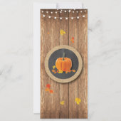 Speisekarte Hochzeitsempfehlung Rustikale Pumpkin  Einladung (Rückseite)