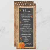 Speisekarte Hochzeitsempfehlung Rustikale Pumpkin  Einladung (Vorne/Hinten)