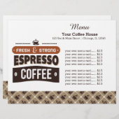 Speisekarte Kaffeehaus (Vorne/Hinten)