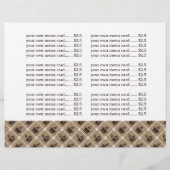 Speisekarte Kaffeehaus (Rückseite)